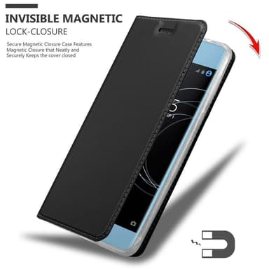Sony Xperia XA1 Suojakuori Lompakkokotelo (Musta)