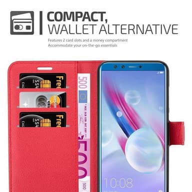 Honor 9 LITE Suojakuori Lompakkokotelo (Punainen)