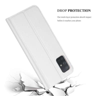 Samsung Galaxy A71 4G Suojakuori Lompakkokotelo (Hopea)
