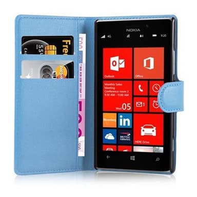 Nokia Lumia 925 Suojakuori Lompakkokotelo (Sininen)