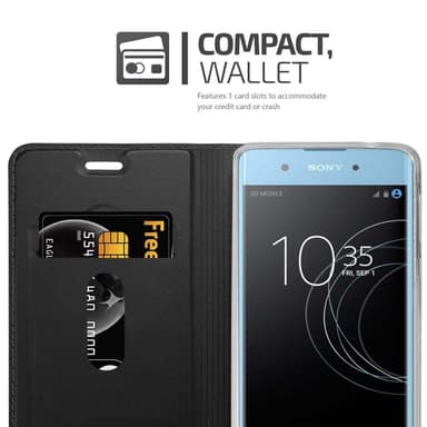 Sony Xperia XA1 Suojakuori Lompakkokotelo (Musta)