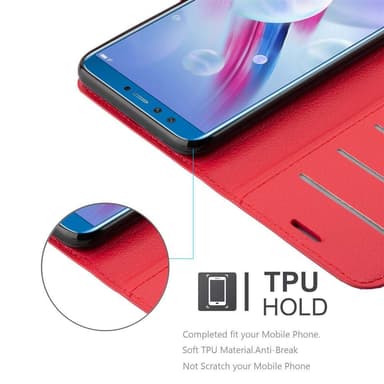 Honor 9 LITE Suojakuori Lompakkokotelo (Punainen)