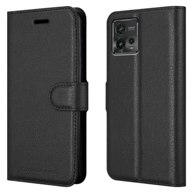 Motorola MOTO G72 Suojakuori Lompakkokotelo (Musta)