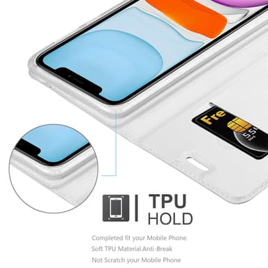 iPhone 11 Suojakuori Lompakkokotelo (Hopea)
