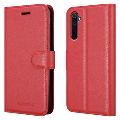 Realme 6 PRO Suojakuori Lompakkokotelo (Punainen)