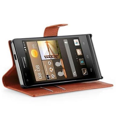 Huawei ASCEND G6 Suojakuori Lompakkokotelo (Ruskea)