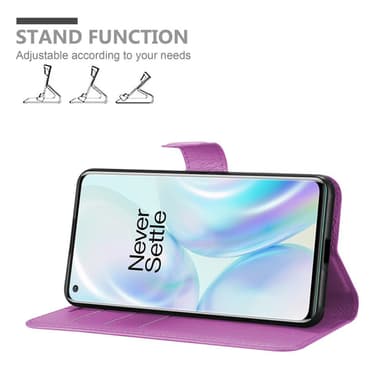OnePlus 8 Suojakuori Lompakkokotelo (Violetti)
