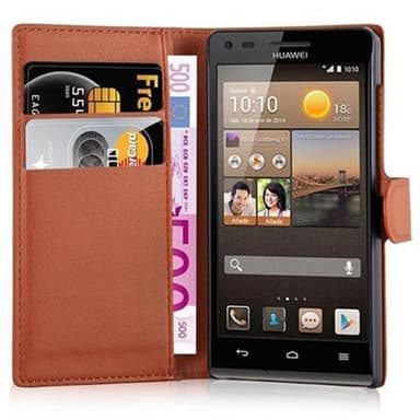 Huawei ASCEND G6 Suojakuori Lompakkokotelo (Ruskea)