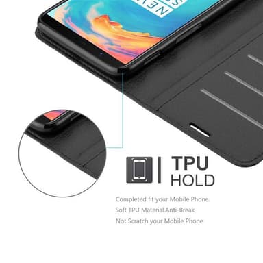 OnePlus 5T Suojakuori Lompakkokotelo (Musta)