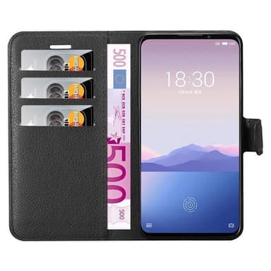 MEIZU 16Xs Suojakuori Lompakkokotelo (Musta)