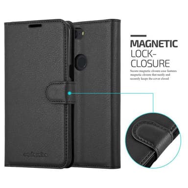 OnePlus 5T Suojakuori Lompakkokotelo (Musta)