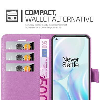 OnePlus 8 Suojakuori Lompakkokotelo (Violetti)