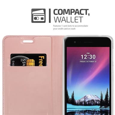 LG K4 2017 Suojakuori Lompakkokotelo (Vaaleanpunainen)