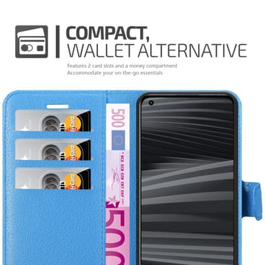 Realme GT 2 PRO Suojakuori Lompakkokotelo (Sininen)