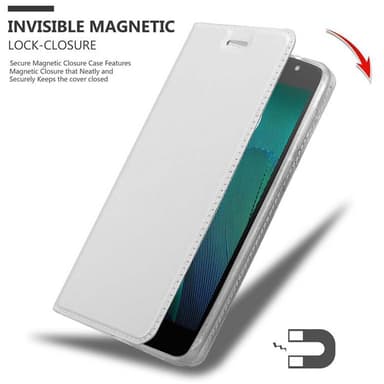 Motorola MOTO G5S Suojakuori Lompakkokotelo (Hopea)