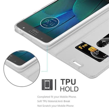 Motorola MOTO G5S Suojakuori Lompakkokotelo (Hopea)