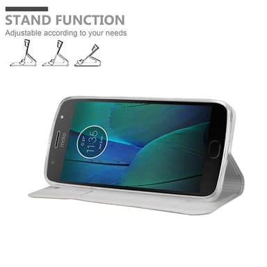 Motorola MOTO G5S Suojakuori Lompakkokotelo (Hopea)
