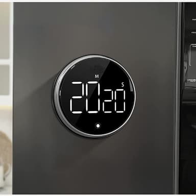 Digitaalinen keittiökello, magneettinen ajastin suurella LED-näytöllä Musta
