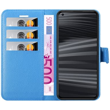 Realme GT 2 PRO Suojakuori Lompakkokotelo (Sininen)