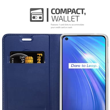 Realme 6 4G / 6s Suojakuori Lompakkokotelo (Sininen)