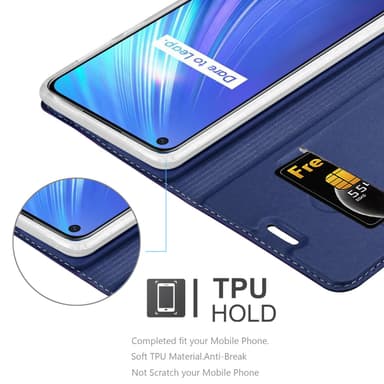 Realme 6 4G / 6s Suojakuori Lompakkokotelo (Sininen)