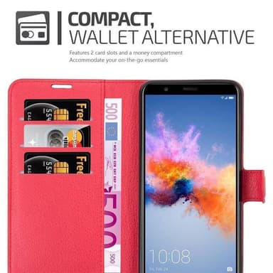 Honor 7X Suojakuori Lompakkokotelo (Punainen)