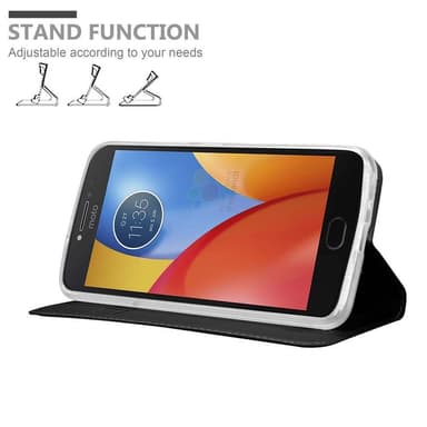 Motorola MOTO E4 Suojakuori Lompakkokotelo (Musta)