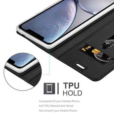 iPhone XS MAX Suojakuori Lompakkokotelo (Musta)