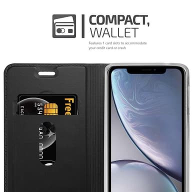iPhone XS MAX Suojakuori Lompakkokotelo (Musta)
