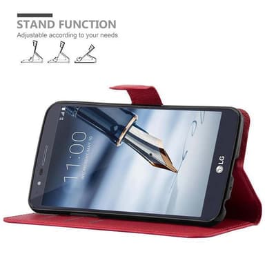LG STYLUS 3 Suojakuori Lompakkokotelo (Punainen)