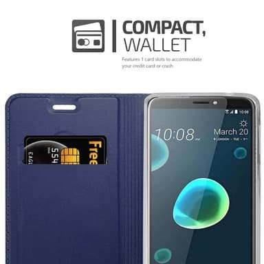 HTC Desire 12 PLUS Suojakuori Lompakkokotelo (Sininen)