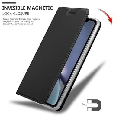 iPhone XS MAX Suojakuori Lompakkokotelo (Musta)