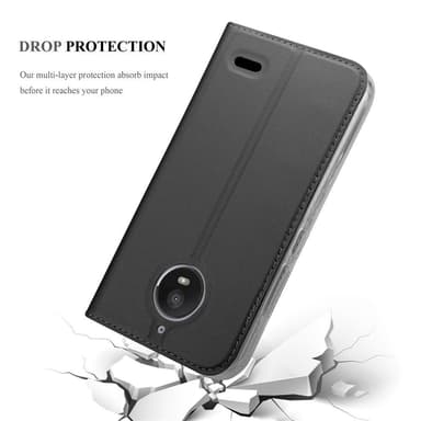Motorola MOTO E4 Suojakuori Lompakkokotelo (Musta)