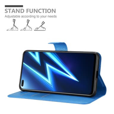 Realme 6 PRO Suojakuori Lompakkokotelo (Sininen)