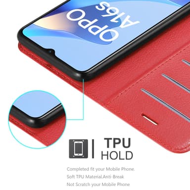 Oppo A16s / A54s Suojakuori Lompakkokotelo (Punainen)