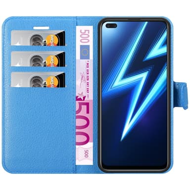 Realme 6 PRO Suojakuori Lompakkokotelo (Sininen)