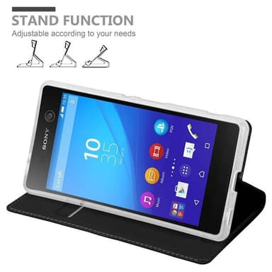 Sony Xperia M5 Suojakuori Lompakkokotelo (Musta)
