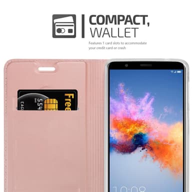 Honor 7X Suojakuori Lompakkokotelo (Vaaleanpunainen)