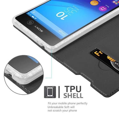 Sony Xperia M5 Suojakuori Lompakkokotelo (Musta)