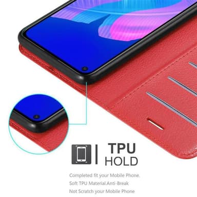 Huawei P40 LITE E Suojakuori Lompakkokotelo (Punainen)