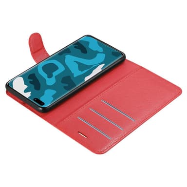 Huawei P40 Suojakuori Lompakkokotelo (Punainen)