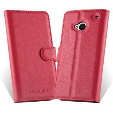 HTC ONE M7 Suojakuori Lompakkokotelo (Punainen)
