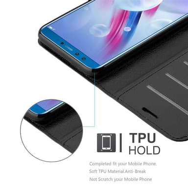 Honor 9 LITE Suojakuori Lompakkokotelo (Musta)
