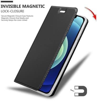 iPhone 12 MINI Suojakuori Lompakkokotelo (Musta)