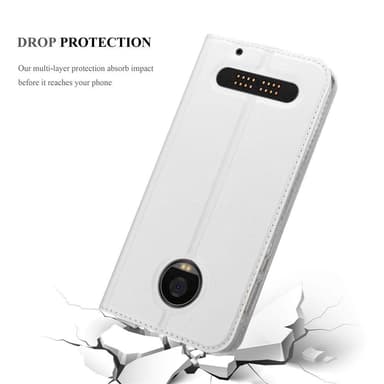 Motorola MOTO Z2 Suojakuori Lompakkokotelo (Hopea)