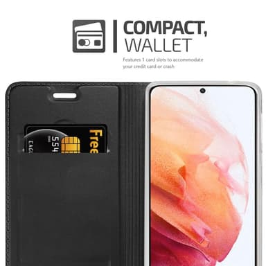 Samsung Galaxy S21 5G Suojakuori Lompakkokotelo (Musta)