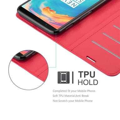 OnePlus 5T Suojakuori Lompakkokotelo (Punainen)