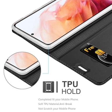 Samsung Galaxy S21 5G Suojakuori Lompakkokotelo (Musta)