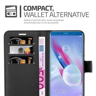 Honor 9 LITE Suojakuori Lompakkokotelo (Musta)