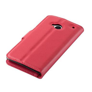 HTC ONE M7 Suojakuori Lompakkokotelo (Punainen)